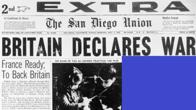 El Reino Unido declara la guerra a Alemania
