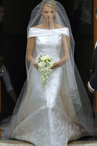 Wedding dress for Charlene Wittstock: The purpose of the dress was for it to be worn at Charlene's wedding to Prince Albert of Monaco.
