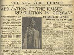 German Revolution of 1918 and Kaiser Wilhelm II resigns