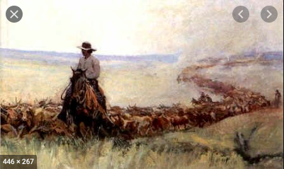 Cattle drives in Great Plains