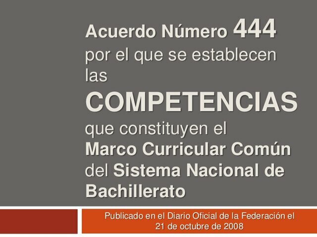 Publicación del acuerdo No. 444