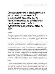 Declaración del Establecimiento de un Nuevo Orden Económico Internacional