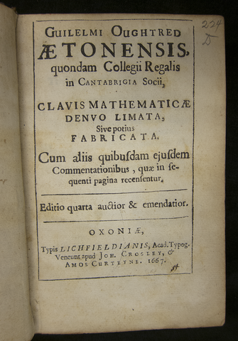 Newton leyó la Clavis mathematicae de Oughtred