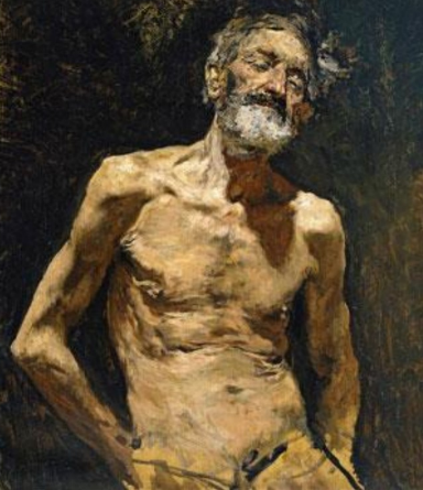Viejo desnudo al sol