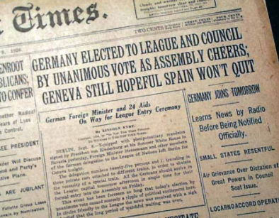 German entrance into League of Nations