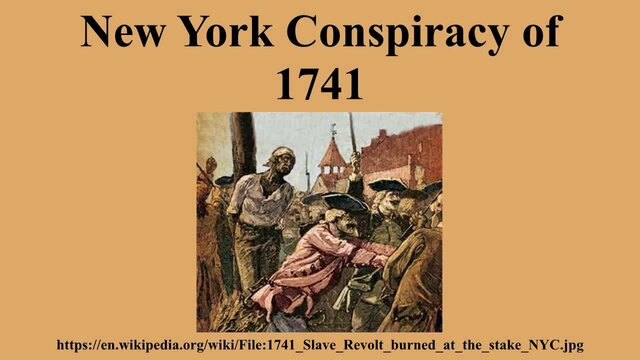 1741 Slave Planned Rebellion