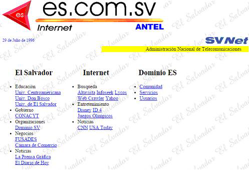 Creación de los primeros sitios web en El Salvador