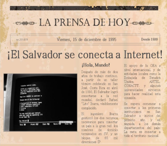 Primera Conexión a Internet en El Salvador