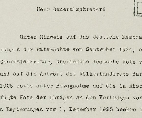 German Entrance into League of Nations