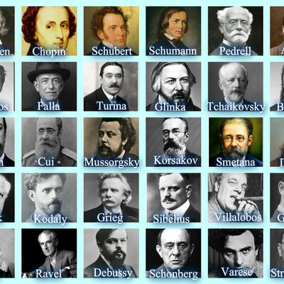 Timeline: Compositores de España del romanticismo