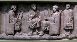 Timeline: Trabajo de Pedagogía (Educación en la antigüedad, Edad media, Comenio, Jesuitas, Lasalle, Lancaster)