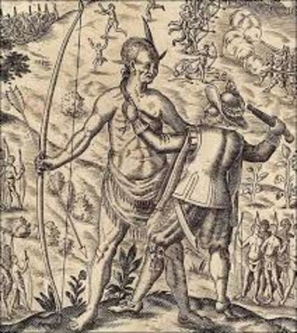 Powhatan Indians attack Jamestown