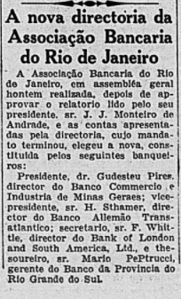 Dezembro de 1932: Gudesteu Pires é eleito para Presidente da Associação.