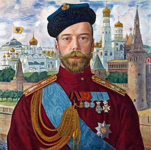 «Retrato de Nicolás II» Boris Kustodiev