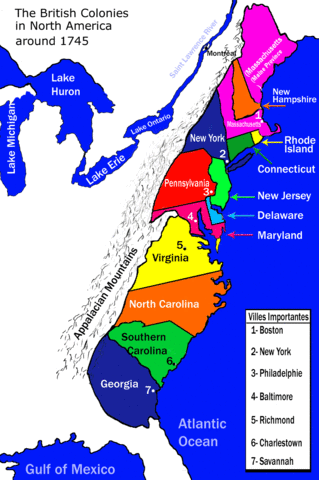 All original 13 colonies are founded.
