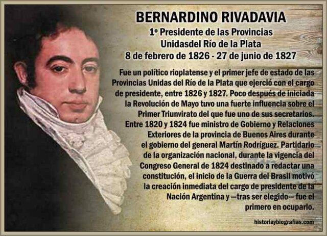 1826 Primer Presidente De las Provincias Unidas del Rio de La Plata