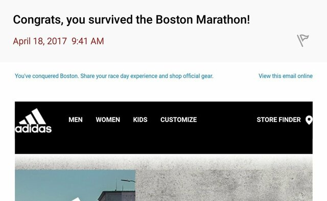 “Felicidades, ¡sobreviviste al Maratón de Boston!”