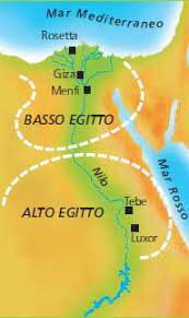 Suddivisione in alto e basso Egitto