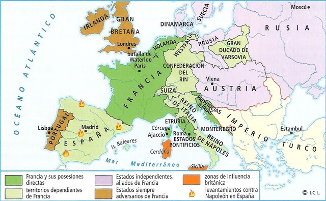 MÁXIMA EXPANSIÓN DEL IMPERIO NAPOLEÓNICO