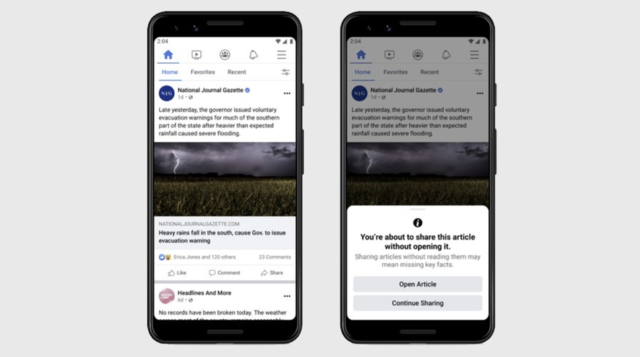FB Prompts Users to Read Articles Before Sharing