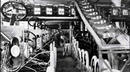 Henry Ford builds cars on assembly line -1913