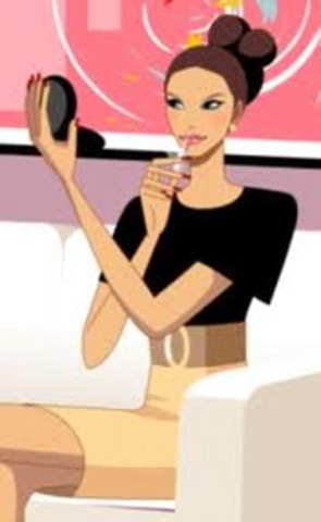 Me maquillo son a las siete de la manana.