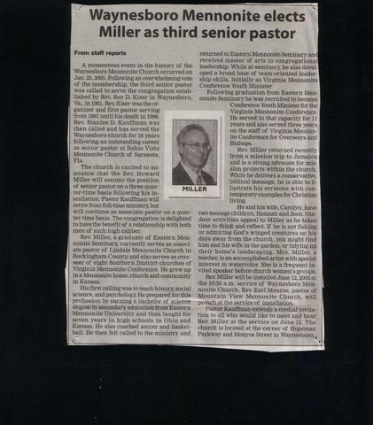 Howard Miller Installed as Pastor