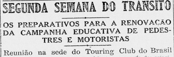 Participação da Associação na comissão organizadora da Segunda Semana do Trânsito