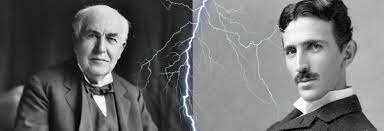 En el año 1884, Tomas Alva Edison y Nikola Tesla.