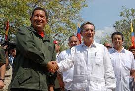 Alvaro Uribe y Hugo Chavez
