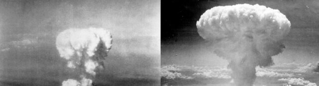 Bombas atómicas sobre Hiroshima y Nagasaki.