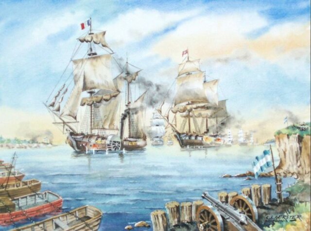 Inicio del bloqueo Rosista al puerto de Montevideo.