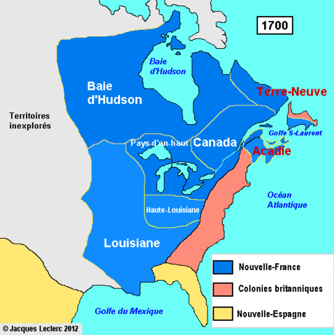 territoire de la Nouvelle-France en 1700