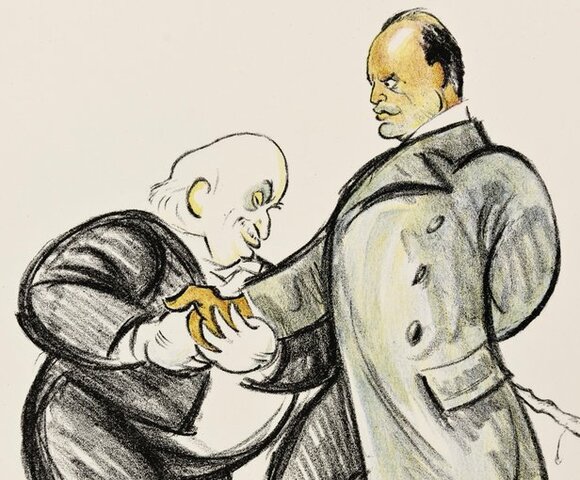 Alois Derso; Caricatura Mussolini