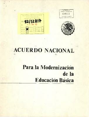 Acuerdo Nacional para la Modernización de la Educación Básica.