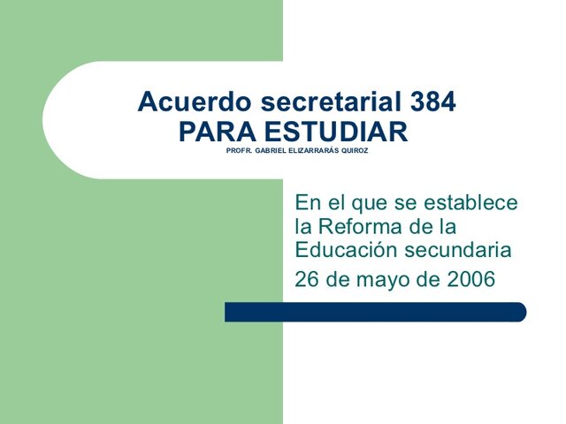Acuerdo 384 Plan y programas de estudio secundaria.