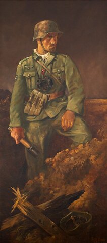 Nuestra infantería se mantiene en pie por encima de todo (Sepp Happ, pintura subastada)