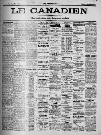Fermeture du journal Le Canadien