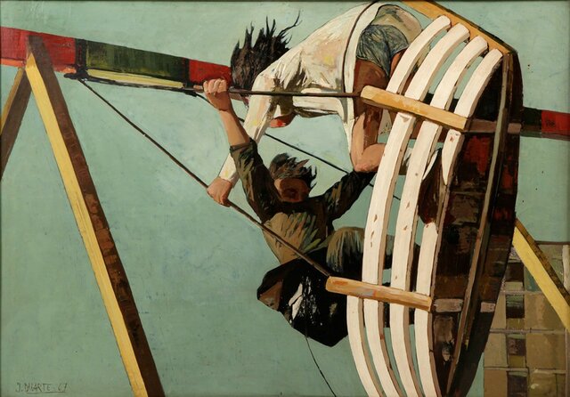 Niños en el columpio