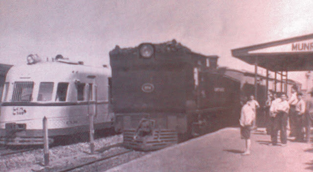 Tren y camino de tierra