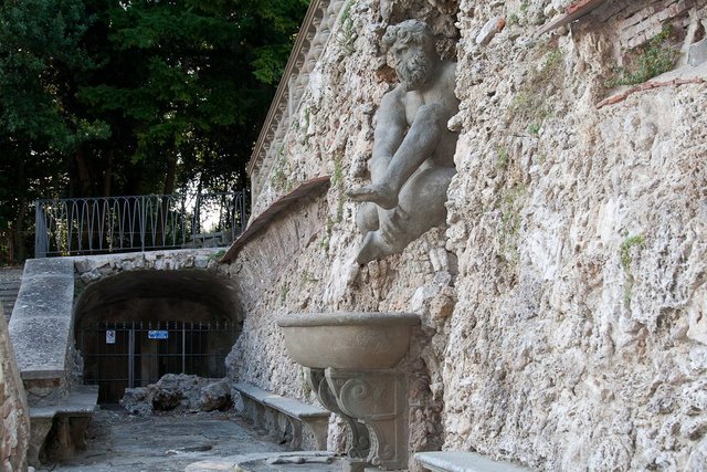 -1579. Grottoes of Mugnone, Pan and Fame by Buontalenti. Medici Villa of Pratolino.