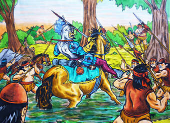 Batalla de Tucapel y muerte de Valdivia.