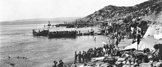 Australian and New Zealand troops land at Gallipoli