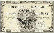 Introducción de los Assignats como papel moneda