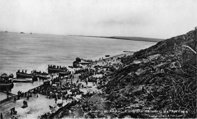ANZAC Troops land in Gallipoli