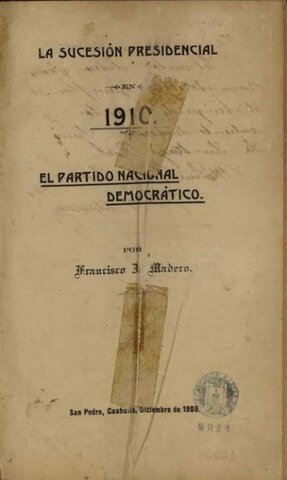 1908 Libro La sucesión presidencial de 1910