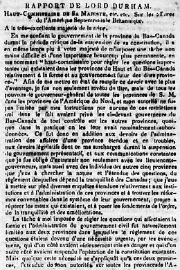 Le rapport de Durham