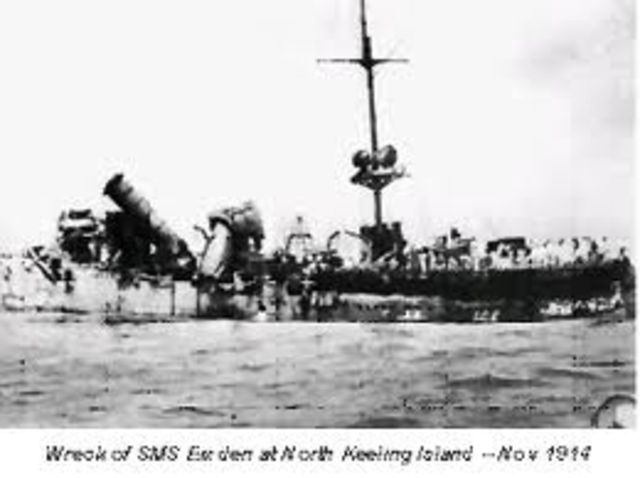 Austrlains destroy German ship