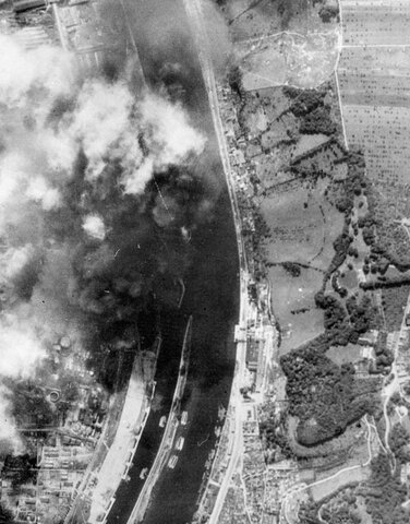 The bombing of the rail yards at Rouen