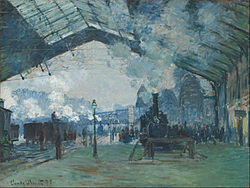 the gare saint-lazare arrival of a train
